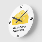 この大きいチーズグラフィックをカスタマイズ ラウンド壁時計 (傾斜)