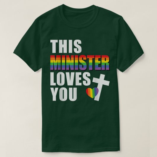 この大臣はLGBTQ宗教指導者ゲイ Tシャツ (デザイン正面)