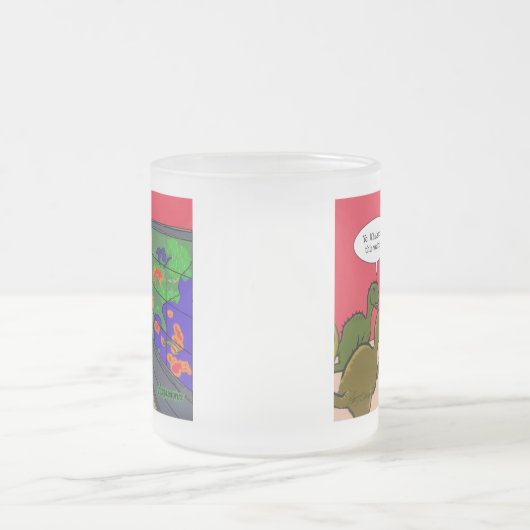 この天気恐竜の漫画で何が起こっているの フロストグラスマグカップ (中央)