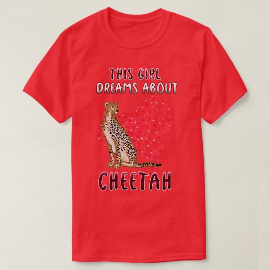 この女の子がチーターの夢を見る Tシャツ (デザイン正面)