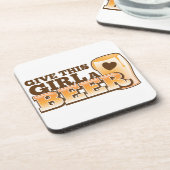 この女の子にビールNDを与えて下さい コースター (左側)