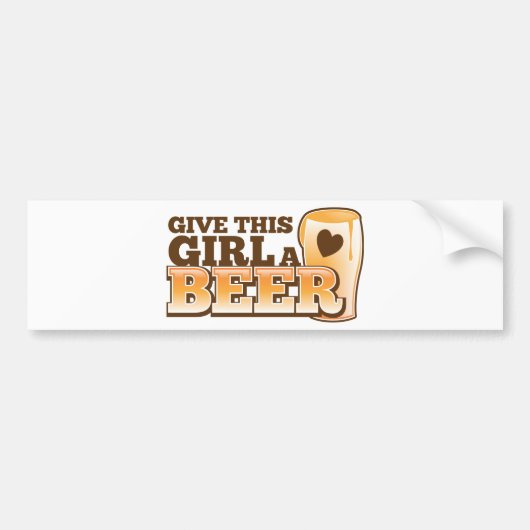 この女の子にビールNDを与えて下さい バンパーステッカー (正面)