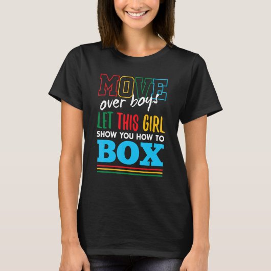 この女の子にボクシングハムの箱詰め方をおもしろい見せる Tシャツ (正面)