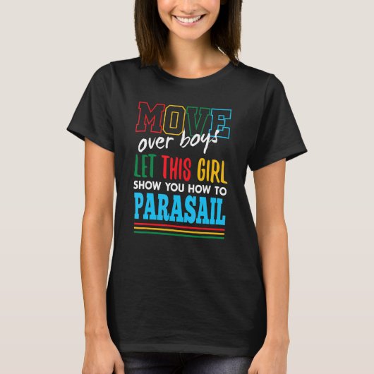 この女の子にParasail Parasの方法を教えておもしろいくれ Tシャツ (正面)