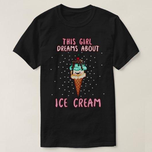 この女の子はアイスクリームを夢見る Tシャツ (デザイン正面)