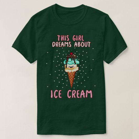 この女の子はアイスクリームを夢見る Tシャツ (デザイン正面)