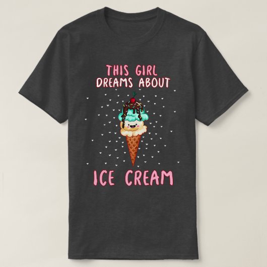 この女の子はアイスクリームを夢見る Tシャツ (デザイン正面)