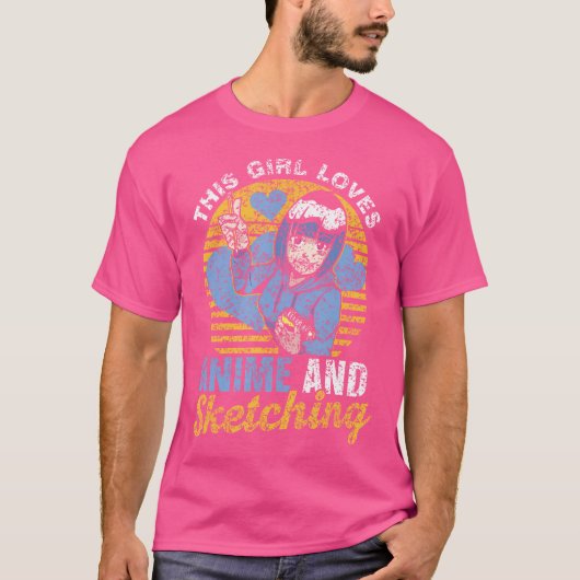 この女の子はアニメとスケッチのスケッチ愛好家Aが大好き Tシャツ (正面)