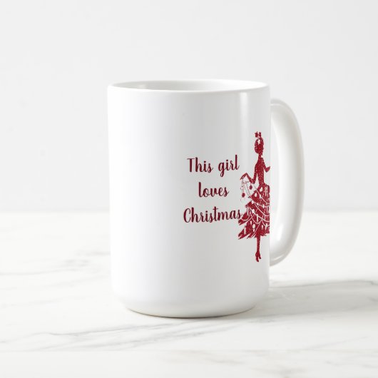 この女の子はクリスマスが大好きだ コーヒーマグカップ (正面右)