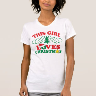 この女の子はクリスマスが大好きだ Tシャツ