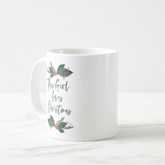 この女の子はクリスマスが大好き コーヒーマグカップ (正面左)