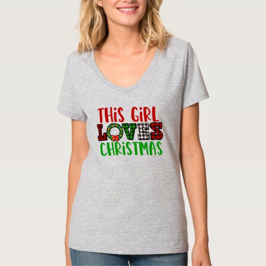 この女の子はクリスマスが大好き Tシャツ (正面)