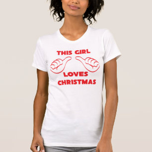 この女の子はクリスマスベラのキャンバスシャツが大好き Tシャツ