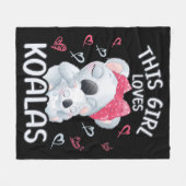 この女の子はコアラスが大好き フリースブランケット (正面(横))