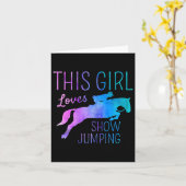 この女の子はショーが大好きジャンプ馬好き馬 カード (黄色い花)