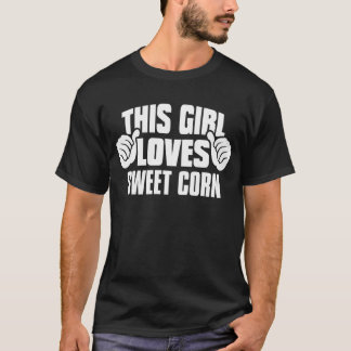 この女の子はスイートコーンのTシャツを愛します Tシャツ