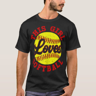 この女の子はソフトボールかわいいソフトボール選手が大好き Tシャツ