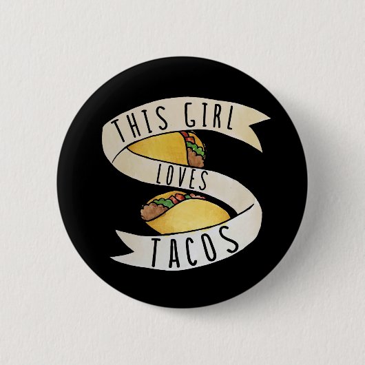 この女の子はタコスが大好きだ 缶バッジ (正面)