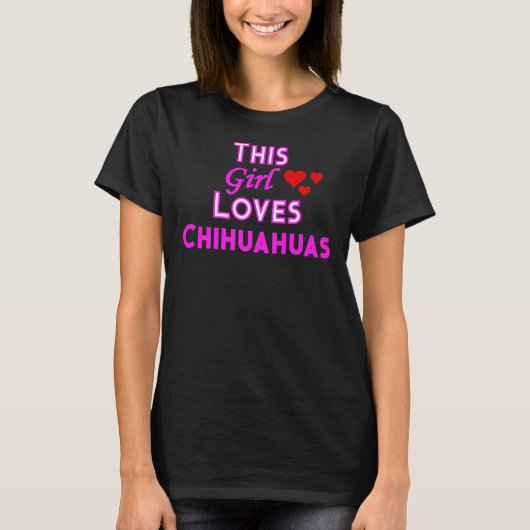 この女の子はチワワを愛している Tシャツ (正面)