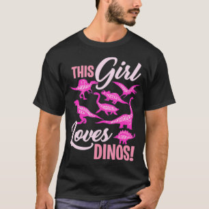 この女の子はディノスが大好き可愛い恐竜の女性の贈り物 Tシャツ