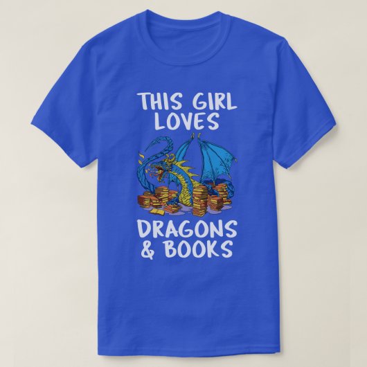 この女の子はドラゴンと本を愛しているII Tシャツ (デザイン正面)