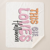 この女の子はハロウィーンが大好き シェルパブランケット (正面)