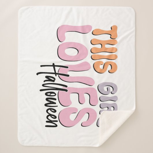 この女の子はハロウィーンが大好き シェルパブランケット (正面)