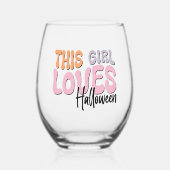 この女の子はハロウィーンが大好き ステムなしワイングラス (正面)