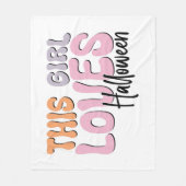 この女の子はハロウィーンが大好き フリースブランケット (正面)