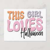 この女の子はハロウィーンが大好き ポストカード (正面)