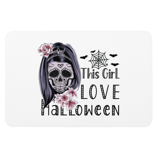この女の子はハロウィーンを愛する マグネット (横)