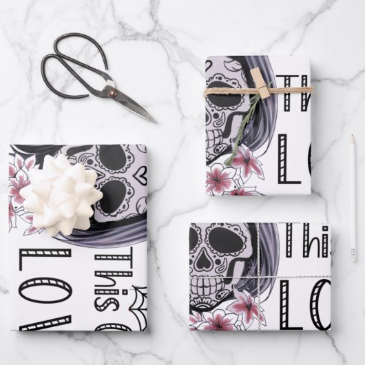 この女の子はハロウィーンを愛する ラッピングペーパーシート (正面)