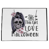 この女の子はハロウィーンを愛する ラージペーパーバッグ (正面)