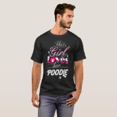 この女の子はプードルドッグデザインが大好き Tシャツ (正面フル)