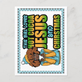 この女の子はホットチョコレートイエス&クリスマスが大好き ポストカード