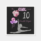 この女の子は今10の2桁体操だ スタンダードカクテルナプキン (正面)