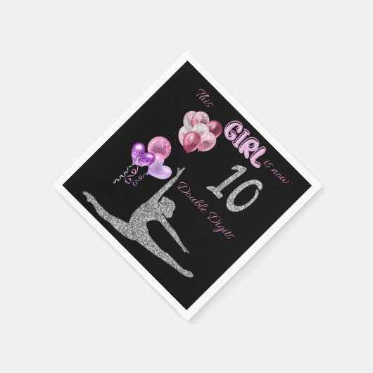 この女の子は今10の2桁体操だ スタンダードカクテルナプキン (角)