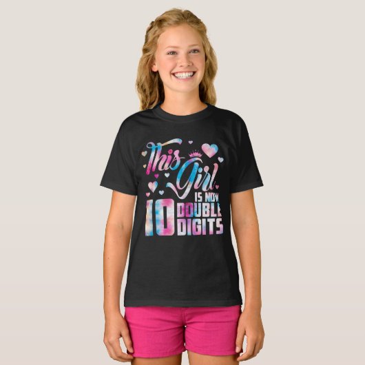 この女の子は今10の2桁10誕生日 Tシャツ (正面フル)