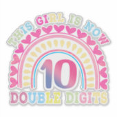 この女の子は今10ダブルデジット10歳の誕生日 シール (正面)