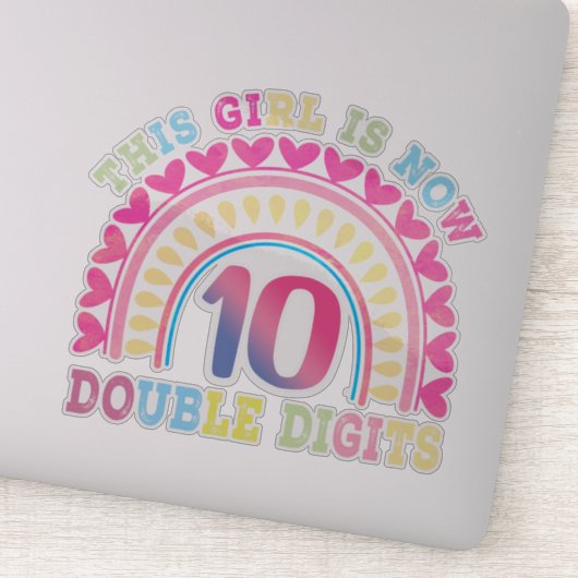 この女の子は今10ダブルデジット10歳の誕生日 シール (詳細)