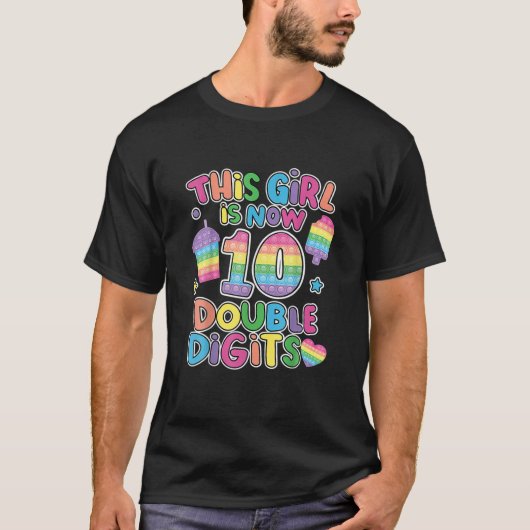 この女の子は今10桁ポップ・アートの10番誕生 Tシャツ (正面)