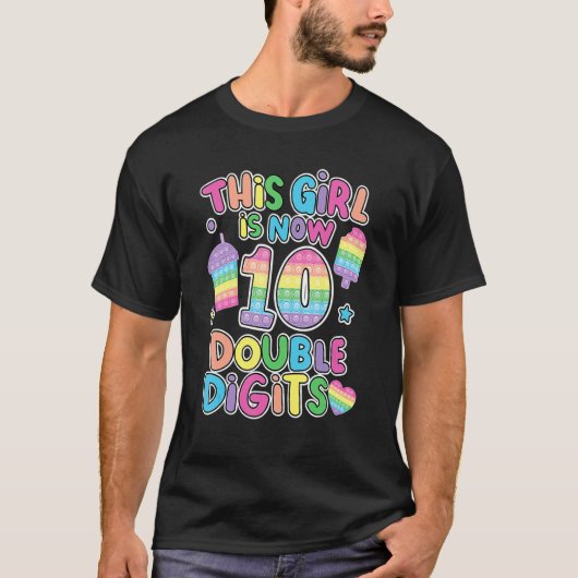 この女の子は今10桁ポップ・アートの10誕生 Tシャツ (正面)