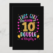 この女の子は今10歳のタイダイステッカー付き 招待状 (正面/裏面)