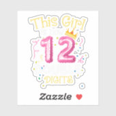 この女の子は今12ダブルデジット誕生日女の子12 シール (シート)