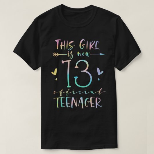 この女の子は今13公式10代の若者第13誕生日 Tシャツ (デザイン正面)