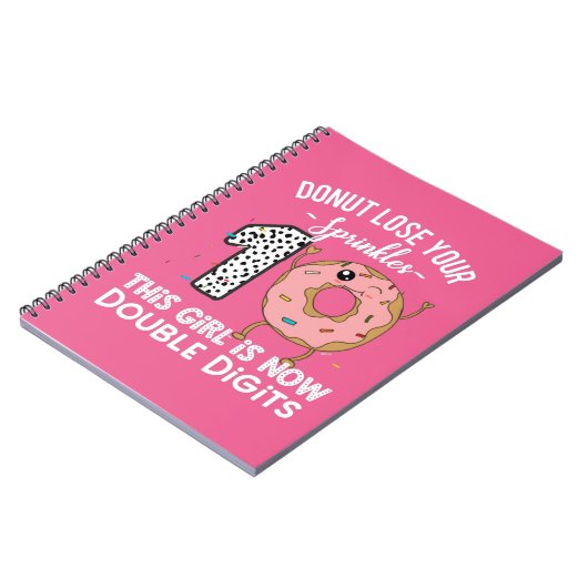 この女の子は今2桁の10誕生日ドーナツ ノートブック (左側)