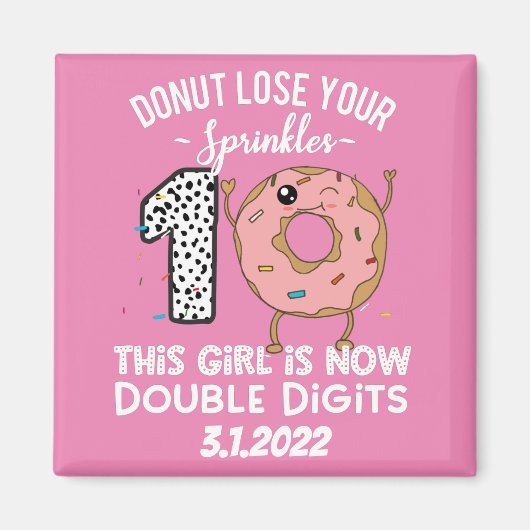 この女の子は今2桁10誕生日 マグネット (正面)