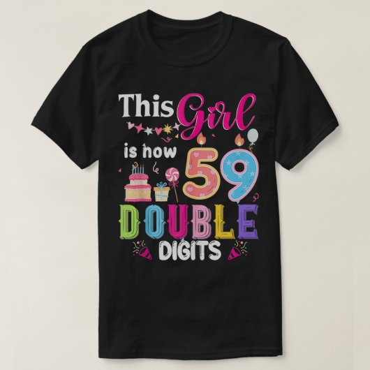 この女の子は今59 1965年2桁の誕生 Tシャツ (デザイン正面)