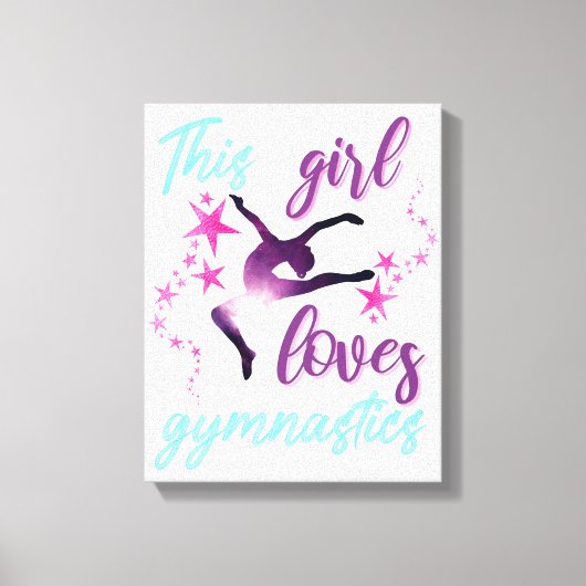 この女の子は体操が大好きで星躍る キャンバスプリント (正面)