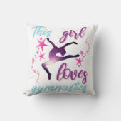 この女の子は体操が大好きで星躍る クッション (正面)